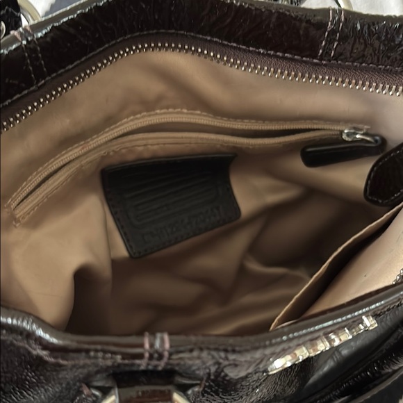 Brown Patent Leather Convertible Crossbody Bag - Picture 6 of 14